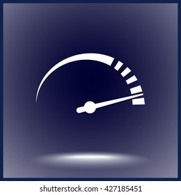 Speedometer sign icon, vector illustration. Flat design style 