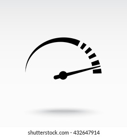 Speedometer sign icon, vector illustration. Flat design style 