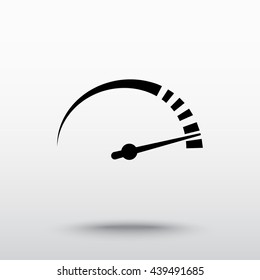 Speedometer sign icon, vector illustration. Flat design style 