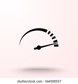 Speedometer sign icon, vector illustration. Flat design style 