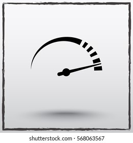 Speedometer sign icon, vector illustration. Flat design style 