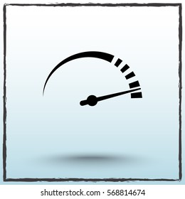 Speedometer sign icon, vector illustration. Flat design style 