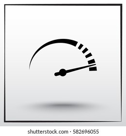 Speedometer sign icon, vector illustration. Flat design style 