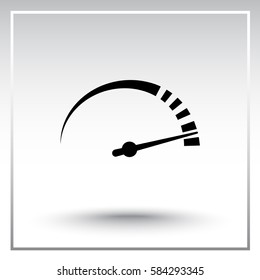 Speedometer sign icon, vector illustration. Flat design style 