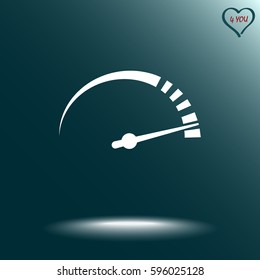 Speedometer sign icon, vector illustration. Flat design style 