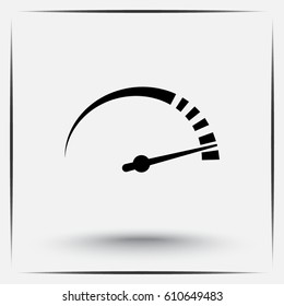 Speedometer sign icon, vector illustration. Flat design style 