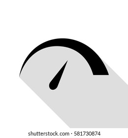 Speedometer sign illustration. Black icon with flat style shadow path.