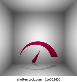 Speedometer sign illustration. Bordo icon with shadow in the room.
