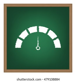 Speedometer sign illustration. Flat style black icon on white.
