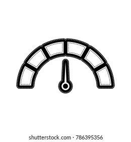 Speedometer sign illustration. Vector. Flat style black icon on white.