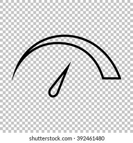 Speedometer sign. Line icon on transparent background