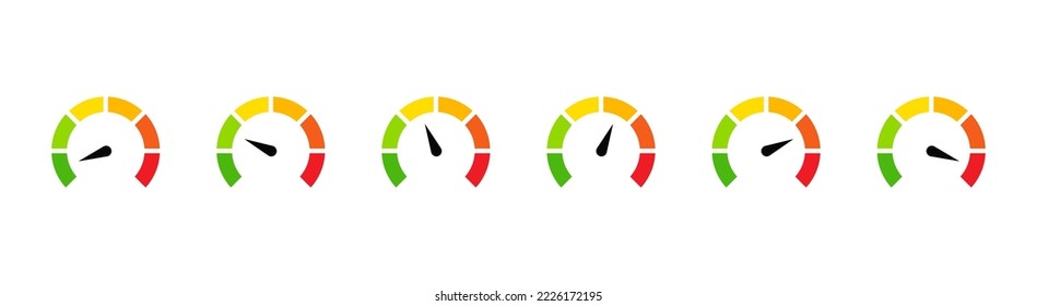 Speedometer simple icon set. Indicator concept
