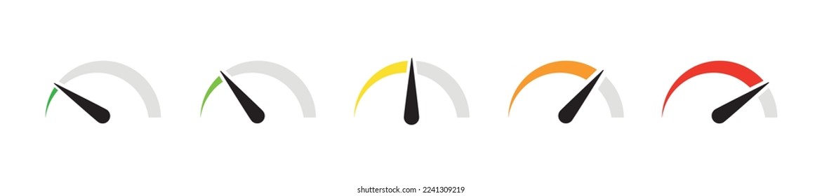 Speedometer simple icon set. Indicator concept, Vector 10 eps.