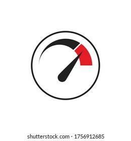 Ilustración simple del velocímetro. Concepto aislado de velocidad del auto en estilo vectorial plano.
