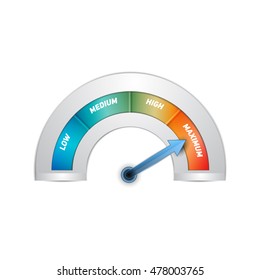 Speedometer With Slow And Fast Download. Speed Internet Test. Vector Illustration.