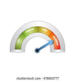 Speedometer With Slow And Fast Download. Speed Internet Test. Vector Illustration.
