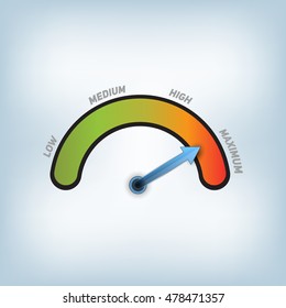 Speedometer With Slow And Fast Download. Speed Internet Test. Vector Illustration.