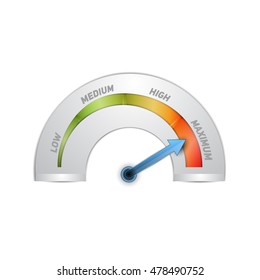 Speedometer With Slow And Fast Download. Speed Internet Test. Vector Illustration.