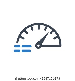 Speedometer Slow Icon On White Background