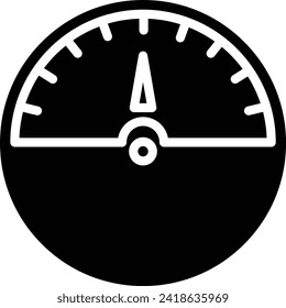 Speedometer solid and glyph vector illustration