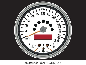 Speedometer speed car auto dashboard isolated on black background