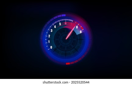 Speedometer speed car auto dashboard design. Speed meter abstract technology and Download progress bar or round indicator of web speed vector design