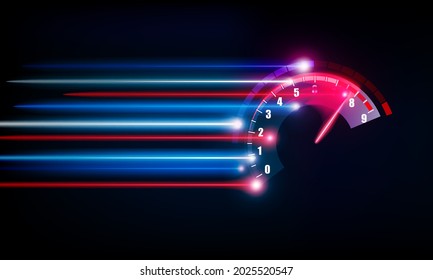 Speedometer speed car auto dashboard design. Speed meter abstract technology and Download progress bar or round indicator of web speed vector design