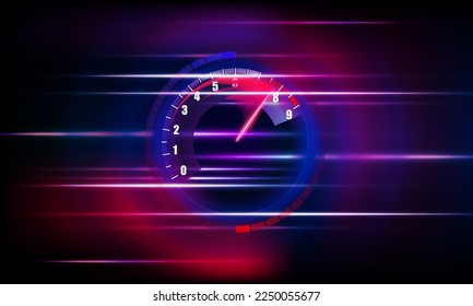 Speedometer speed car auto dashboard design. Speed meter abstract technology and Download progress bar or round indicator of web speed vector design