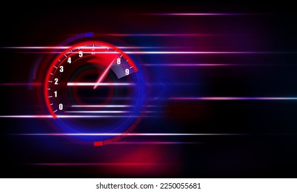 Speedometer speed car auto dashboard design. Speed meter abstract technology and Download progress bar or round indicator of web speed vector design