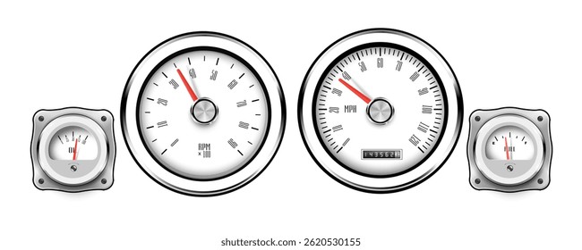 Diseño de tablero automático del coche de la velocidad del velocímetro. Medidor de velocidad de tecnología abstracta.