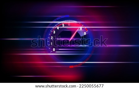 Speedometer speed car auto dashboard design. Speed meter abstract technology and Download progress bar or round indicator of web speed vector design
