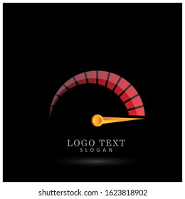 Speedometer, Speed and Performance Logo. Symbol & Icon Vector Template.