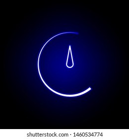 speedometer speed time clock icon in blue neon style.. Elements of time illustration icon. Signs, symbols can be used for web, logo, mobile app, UI, UX