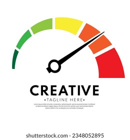 Speedometer symbol on white isolated background. Logo icon, modern simple design illustration vector template.