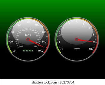 speedometer and tachometer
