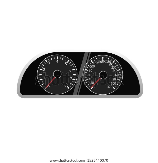 Speedometer Tachometer Car Dashboard Vector Illustration Stock Vector