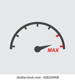 Speedometer, tachometer flat icon