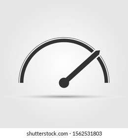 Speedometer, tachometer or gauge icon, flat design.