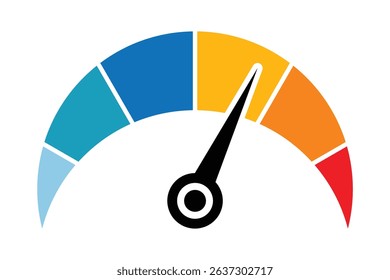 Speedometer, tachometer icon. Risk concept on speedometer. Vector illustration.
