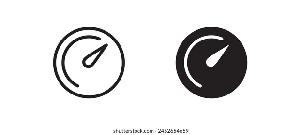 Speedometer, tachometer icon. Speed indicator sign. car speed. Performance Speed metering, scale icon, vector, sign, symbol, logo, illustration, editable stroke, flat design style isolated