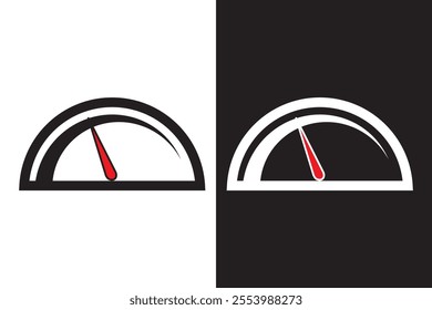 Speedometer, tachometer icon. Speed indicator sign. Internet car speed. Performance concept. Speedometer set. Fast speed sign. Flat simple icon - stock vector.