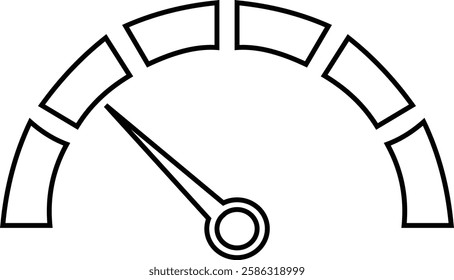 Speedometer, tachometer icon. Speed indicator sign. Internet car speed. Performance concepts. Speedometer . Fast speed sign. Flat simple icons, gauges from low to high. Minimum to Maximum.