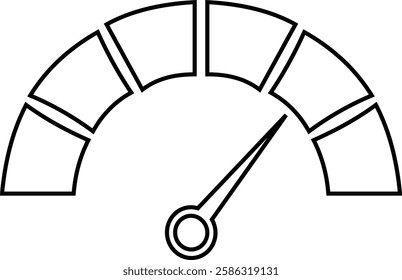 Speedometer, tachometer icon. Speed indicator sign. Internet car speed. Performance concepts. Speedometer . Fast speed sign. Flat simple icons, gauges from low to high. Minimum to Maximum.