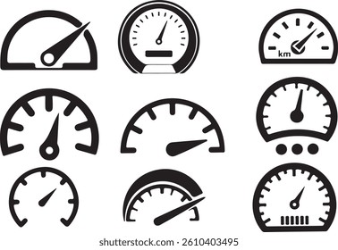 Speedometer, tachometer icon. Speed indicator