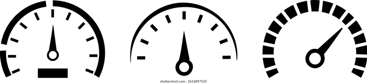 Speedometer, tachometer icon, Speed indicator motor speed sign, Internet car speed, fast speed sign vector art illustration