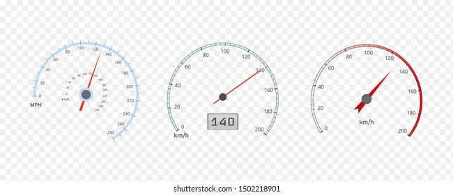 Speedometer and tachometer scales. Large collection. Vector illustration 