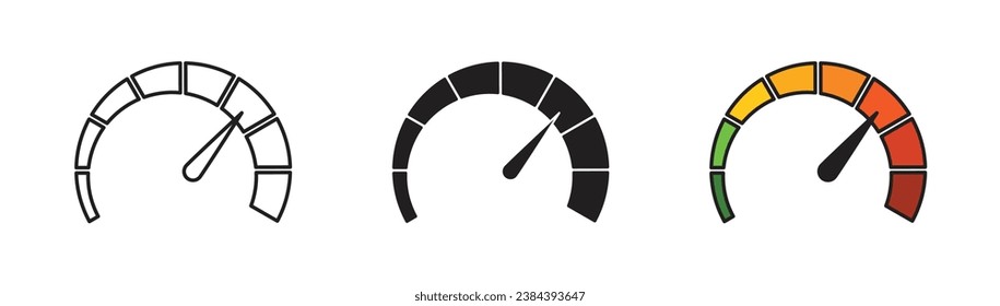 Speedometer thin line vector icon.eps illustration