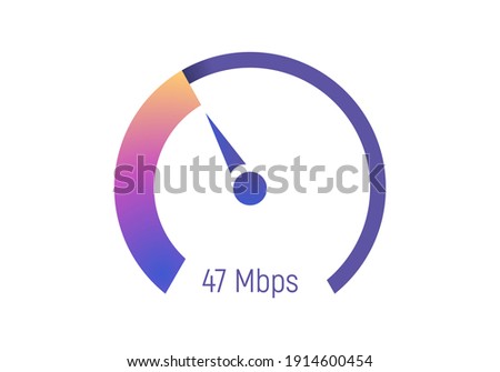 Speedometer trendy minimal design. Internet Speed icon isolated on white background. Accelerating speed of data transmission concept for web design. Vector illustration
