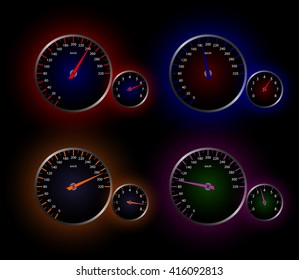 speedometer. vector speedometer with backlight