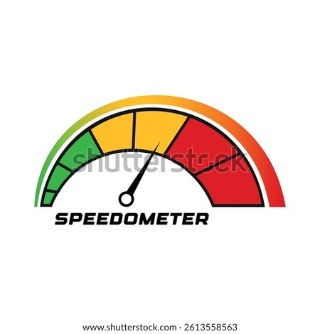 speedometer vector with colorful gauge, racing dashboard icon.